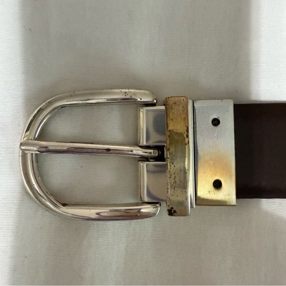 LAUREN RALPH LAUREN Brown Alligator Crocodile Print Dress Belt Leather Preppy - Picture 3 of 7